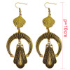 E-3858 Vintage Silver Alloy Exaggerated Earring Long Big Drop Dangle Fish Hook Earrings