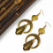 E-3858 Vintage Silver Alloy Exaggerated Earring Long Big Drop Dangle Fish Hook Earrings