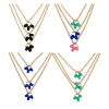 N-6418 Delicate Layering Pendant Muitilayer Chains Pendant Circle Beads Necklaces Drop Dangle Earring Necklace Jewelry Set