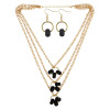 N-6418 Delicate Layering Pendant Muitilayer Chains Pendant Circle Beads Necklaces Drop Dangle Earring Necklace Jewelry Set
