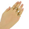 R-1392 Fashion Carving Crystal Joint Knuckle Nail Ring Set of 4 Rings