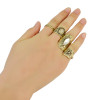 R-1392 Fashion Carving Crystal Joint Knuckle Nail Ring Set of 4 Rings