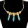 N-6411 Wholesale Fashion Exquisite Crystal Gold Plated Short Chain Statement Choker Necklace and Round Shape Pendant Earring Set for Women Jewelry