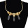 N-6411 Wholesale Fashion Exquisite Crystal Gold Plated Short Chain Statement Choker Necklace and Round Shape Pendant Earring Set for Women Jewelry