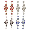 E-3859 2016 Free shipping new luxury red blue clear crystal silver plated alloy bridal earrings jewelry long tassel drop earrings for women