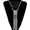 N-6417 3 Colors Bohemian Fashion Necklace Crystal Beaded Copper Pipe Tassel Chain Pendant Necklaces Women Jewelry