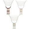 N-6417 3 Colors Bohemian Fashion Necklace Crystal Beaded Copper Pipe Tassel Chain Pendant Necklaces Women Jewelry