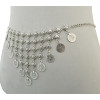 N-6401 Bohemian vintage silver plated coin tassel body chain Necklace with long chain for Women Jewelry