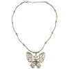 N-6400 Popular to the Women Butterfly Tassel Shape  Silver Plated Chain Charm Short Choker Bid Neckalce