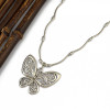 N-6400 Popular to the Women Butterfly Tassel Shape  Silver Plated Chain Charm Short Choker Bid Neckalce