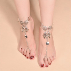 B-0794 Ethnic Summer Anklet Boho Beads Anklets Foot Silver Chain Hamsa Beach Jewelry Girl