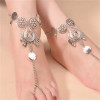 B-0794 Ethnic Summer Anklet Boho Beads Anklets Foot Silver Chain Hamsa Beach Jewelry Girl