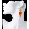 E-3864 Newest  Fashion Design Gold Plated Chain Bohemian Style Long Feather Tassel Hollow Out Drop  Earrings