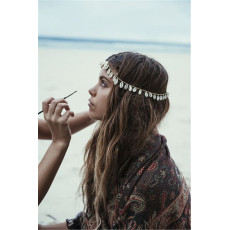 F-0353 European style silver plated head chain shell tassels headwear hair jewelry for women