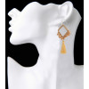 E-3863 bohemian vintage style Fashion Design Gold Plated Long Tassel crystal Earrings for women jewelry