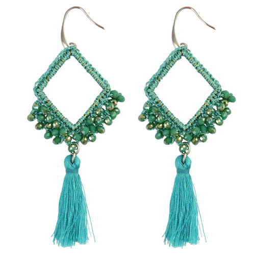 E-3863 bohemian vintage style Fashion Design Gold Plated Long Tassel crystal Earrings for women jewelry