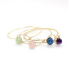 B-0798 Fashion Goldplated Natural Stone Beads Bangle Bracelet Jewelry for Women