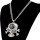 N-6414 Punk Cool Vintage Punk Rock Gothic Skull Pendant Double Short Chain Necklace