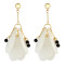 E-3870 2 Colors Fashion Style Gold Plated Long Tassel Fan Shape Resin Beads Drop Earrings for Women