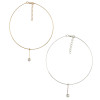 N-6412 Women's Circle Chain Collar Necklace Delicate Wire Choker Imitation Pearl Pendant Statement Necklaces