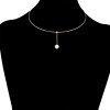 N-6412 Women's Circle Chain Collar Necklace Delicate Wire Choker Imitation Pearl Pendant Statement Necklaces