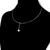 N-6412 Women's Circle Chain Collar Necklace Delicate Wire Choker Imitation Pearl Pendant Statement Necklaces