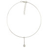 N-6412 Women's Circle Chain Collar Necklace Delicate Wire Choker Imitation Pearl Pendant Statement Necklaces