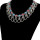 N-6408 Vintage Silver Short Chain Resin Beads Tassel Statement Necklace Choker