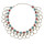 N-6408 Vintage Silver Short Chain Resin Beads Tassel Statement Necklace Choker