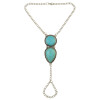 B-0793 Bohemian Gypsy Silver plated waterdrop shape turquoise Bracelet and anklet  For Women Jewelry