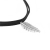 N-6413 Korean Fashion Black Velvet Rope Leaf Pendant Choker Necklace Jewelry