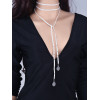 N-6442 bohemian vintage Handmade Long Black Chain coin Pendants Necklaces for women Jewerly