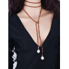 N-6442 bohemian vintage Handmade Long Black Chain coin Pendants Necklaces for women Jewerly