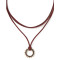 N-6424 bohemian Vintage gold Plated  Chain Red leather chain with sun shape pendant necklace for Women Jewelry