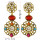 E-3868  Retro Palace Hollow Inlay Colored Gemstone Crystal Resin Beads Fashion Drop Earrings for Women