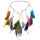 F-0359 Bohemian vintage style Handmade Wood Beads feather tassel Rubber Band hair Jewelry