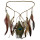 F-0358 Charming Bohemian style Handmade Wood Beads Wave Leather Feather Tassel  Hairband Accessory Jewelry