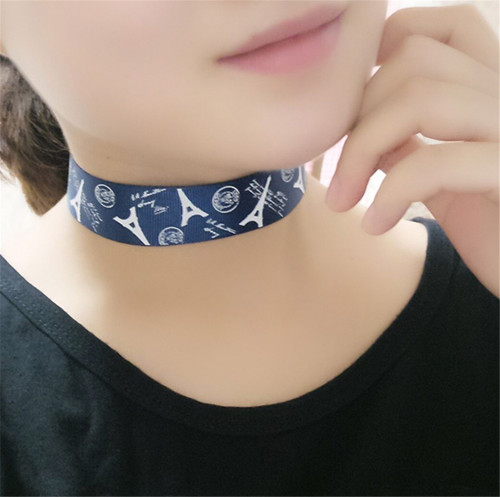 N-6429 3 colors Popular to the European and American Fashion Style Nylon Rope Short  Statement Choker Necklace for Women Jewelry