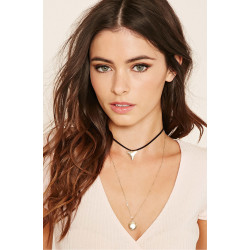 N-6421 bohemian style gold plated chain Fashion style black Leather chain coin shape pendant Necklace for women jewelry