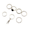 R-1401  7 Pcs/set Fashion Vintage Silver plated black Resin Knuckle Nail Midi Ring Set Jewelry for women jewelry