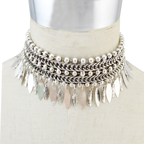 N-6348 Vintage Tribal Tibet Silver Statement Collar Choker Bib Necklace Short Chain Wide Necklaces 2 Styles