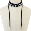 N-6438 2pcs Set Delicate Design Silver Plated Charm Crystal Rinestone Leather Chain Pendant Necklace Jewelry