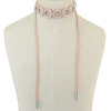 N-6438 2pcs Set Delicate Design Silver Plated Charm Crystal Rinestone Leather Chain Pendant Necklace Jewelry