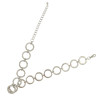 N-6438 2pcs Set Delicate Design Silver Plated Charm Crystal Rinestone Leather Chain Pendant Necklace Jewelry