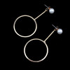 E-3879  Fashion Simple Design Goldplated Pearl Round Shpe Dangle Earring for Women Jewelry