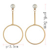 E-3879  Fashion Simple Design Goldplated Pearl Round Shpe Dangle Earring for Women Jewelry