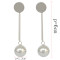 E-3877  Korean Retro Sweet Smooth Highly Polished  Metal Ball Silver Long Pendant Drop Earring