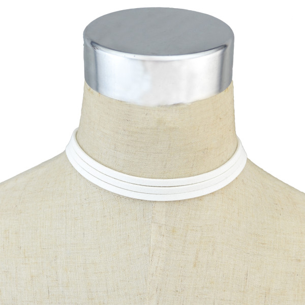 N-6439 Bohemain Silver Fashion Necklace Three Layers White Leather Chain Collars Necklace For women Jewelry