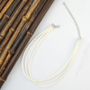 N-6439 Bohemain Silver Fashion Necklace Three Layers White Leather Chain Collars Necklace For women Jewelry