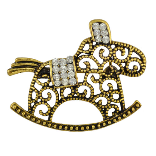 P-0333 Vintage Silver/Gold Brooch Pins Crystal Rhinestone Silver Alloy Brooches Unisex Jewelry Suit Accessories